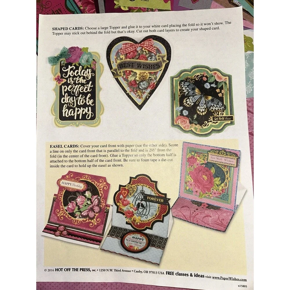 Paper Wishes Rose Garden Foiled Toppers Greeting Card Making Kit